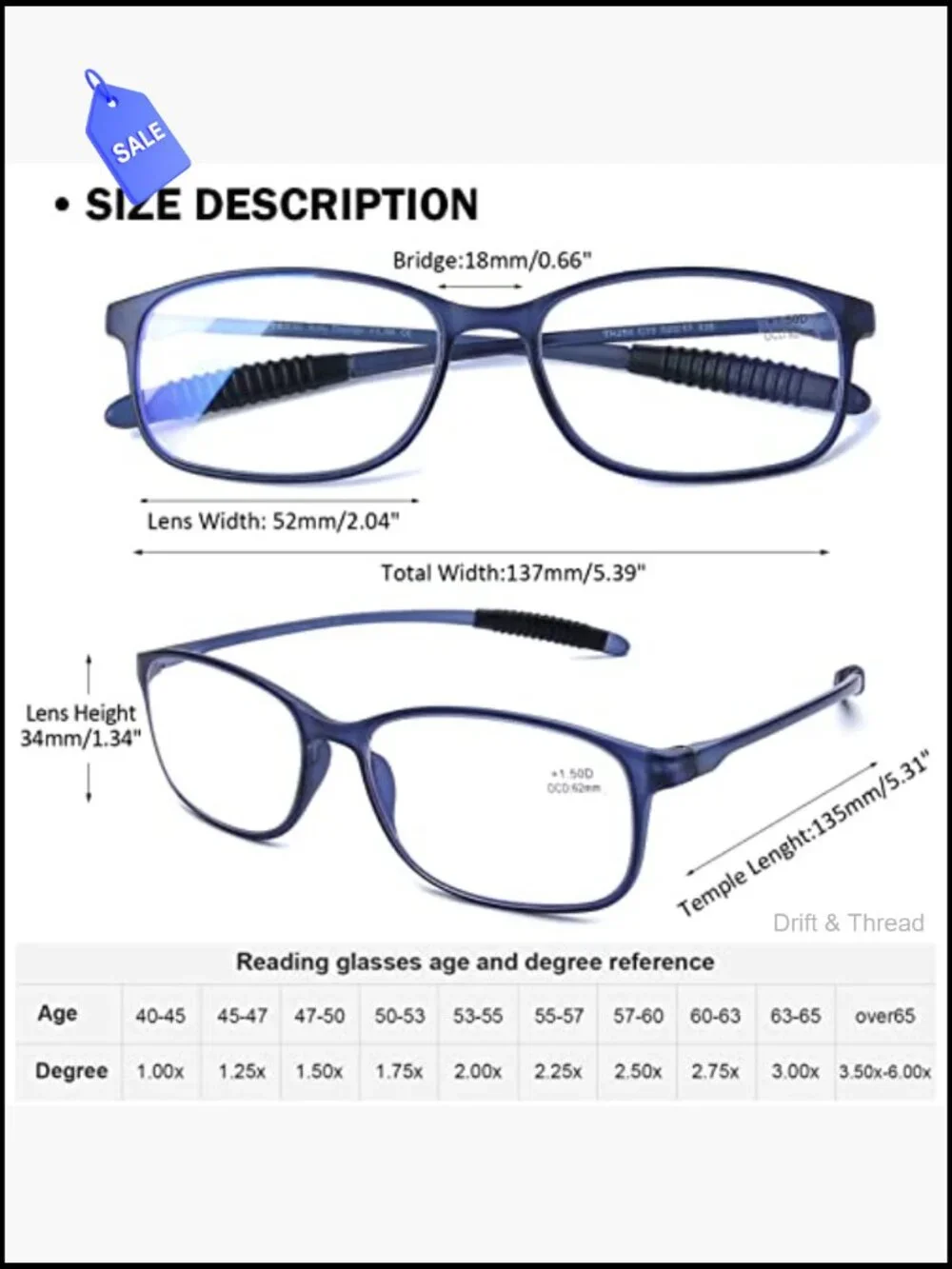 Blue Light Blocking Reading Glasses TR90 Frame Unbreakable Cheaters